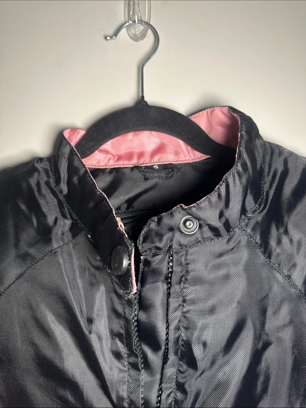 Revolution Gear Black with pink detail two layer motorcycle Jacket